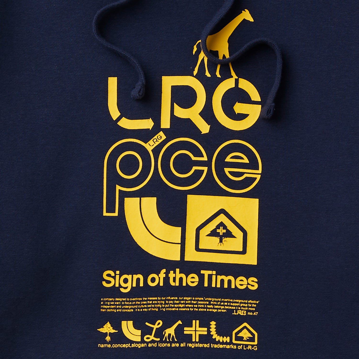 PCE SIGN PULLOVER HOODIE - NAVY