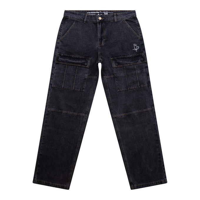 LINE FOR LINE DENIM CARGO PANT - CHARCOAL WASH