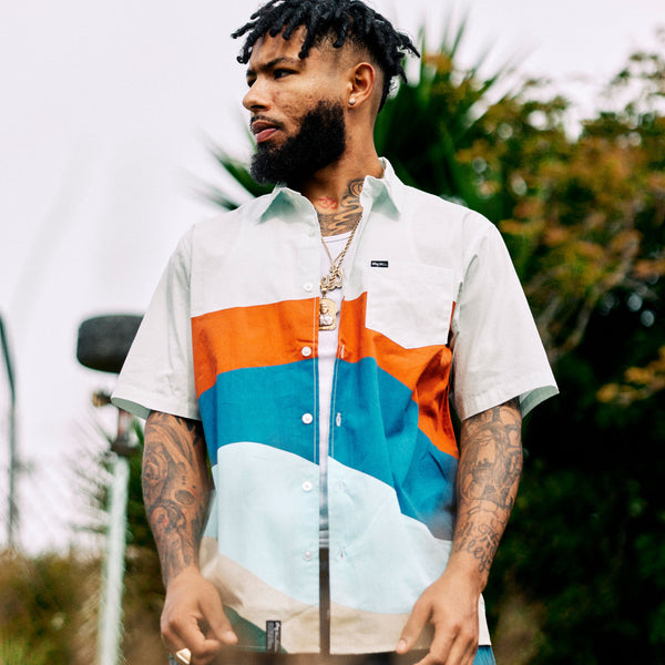 TECHNICOLOR HORIZON WOVEN SHIRT - FENNEL WHITE