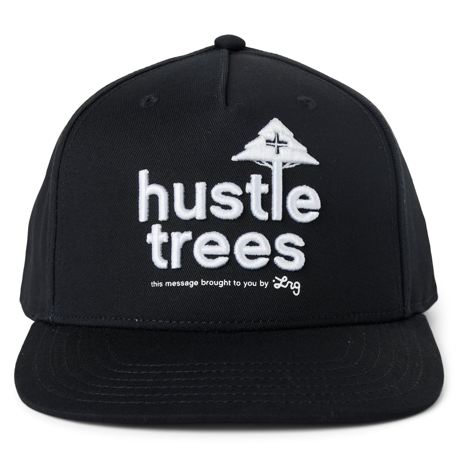 HUSTLE TREES SNAPBACK HAT - BLACK