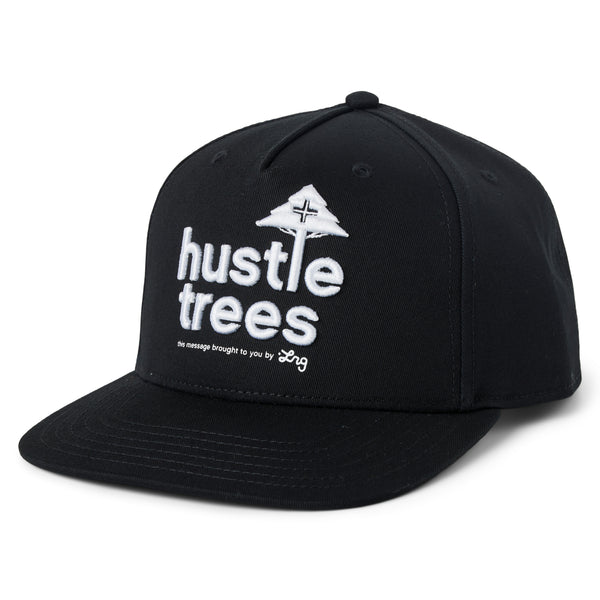 HUSTLE TREES SNAPBACK HAT - BLACK