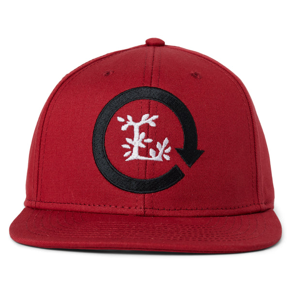 LEAFY L CYCLE SNAPBACK HAT - RED