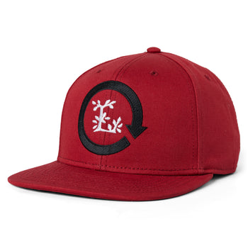 LEAFY L CYCLE SNAPBACK HAT - RED