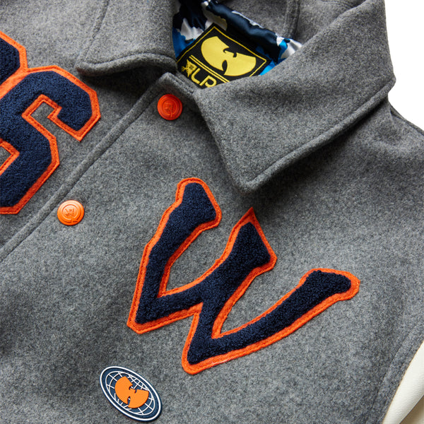 WU TANG X LRG CREAM VARSITY WOOL JACKET - HEATHER GREY