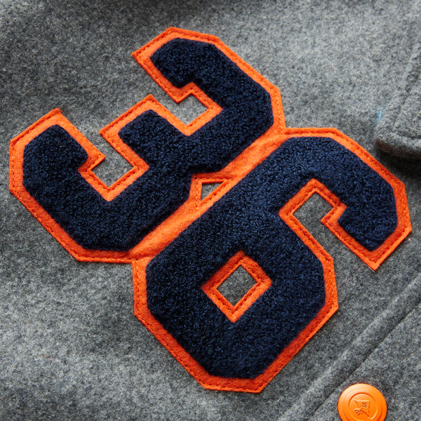 WU TANG X LRG CREAM VARSITY WOOL JACKET - HEATHER GREY
