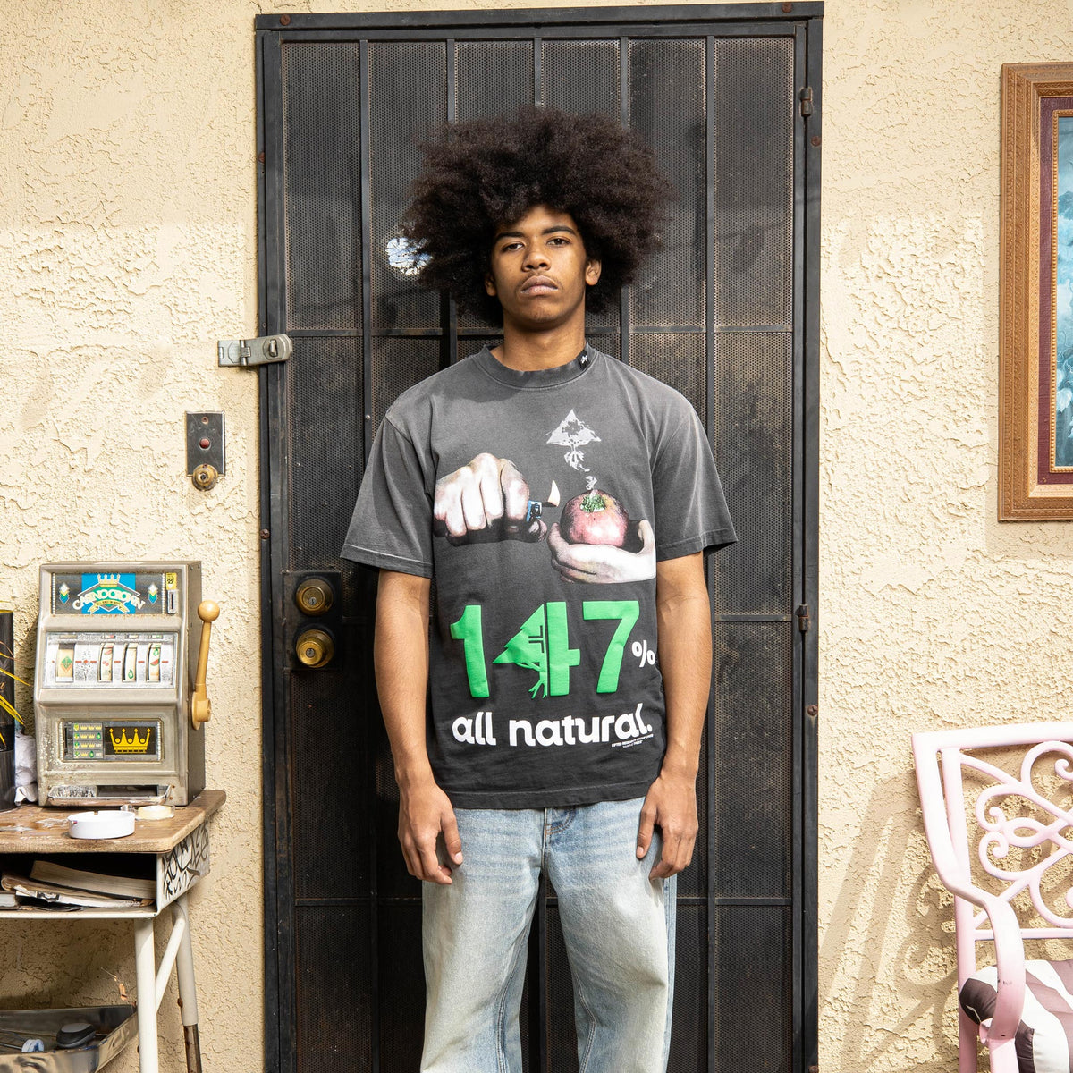 147% ALL NATURAL TEE - BLACK