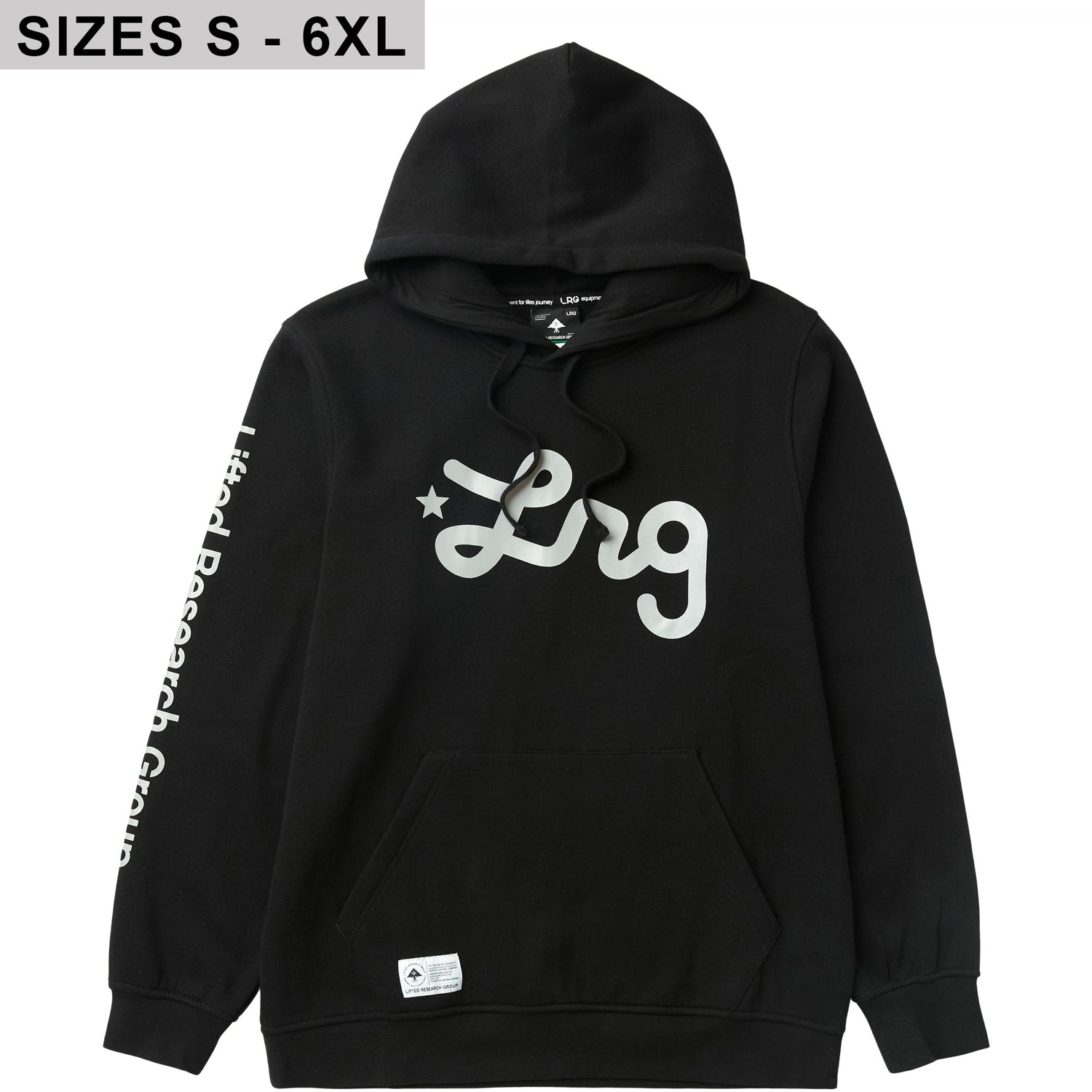 LRG REFLECTIVE LIFTED SCRIPT PULLOVER HOODIE - BLACK | LRG Clothing