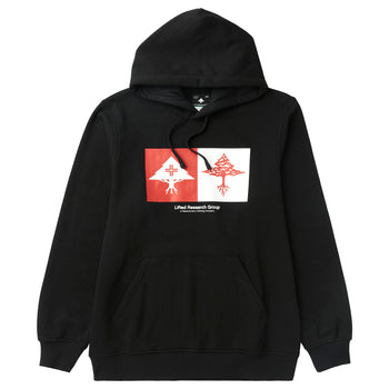 DOUBLE TREES PULLOVER HOODIE - BLACK