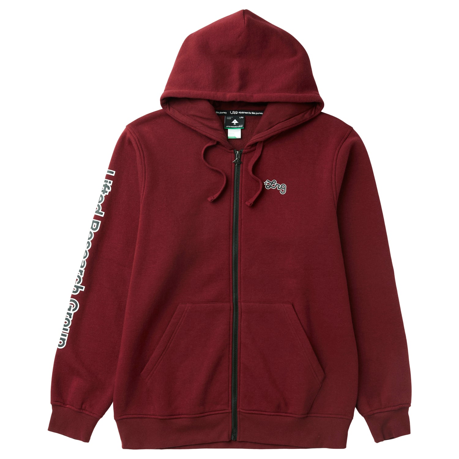 SCRIPT FULL ZIP HOODIE - BURGUNDY