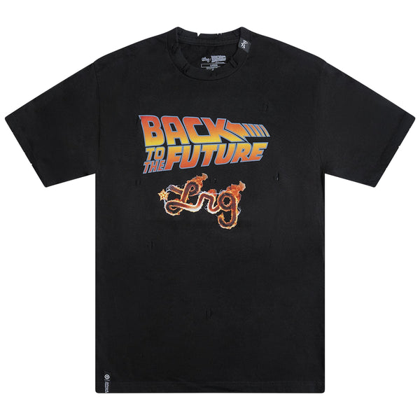 BACK IN TIME TEE - DISTRESSED BLACK