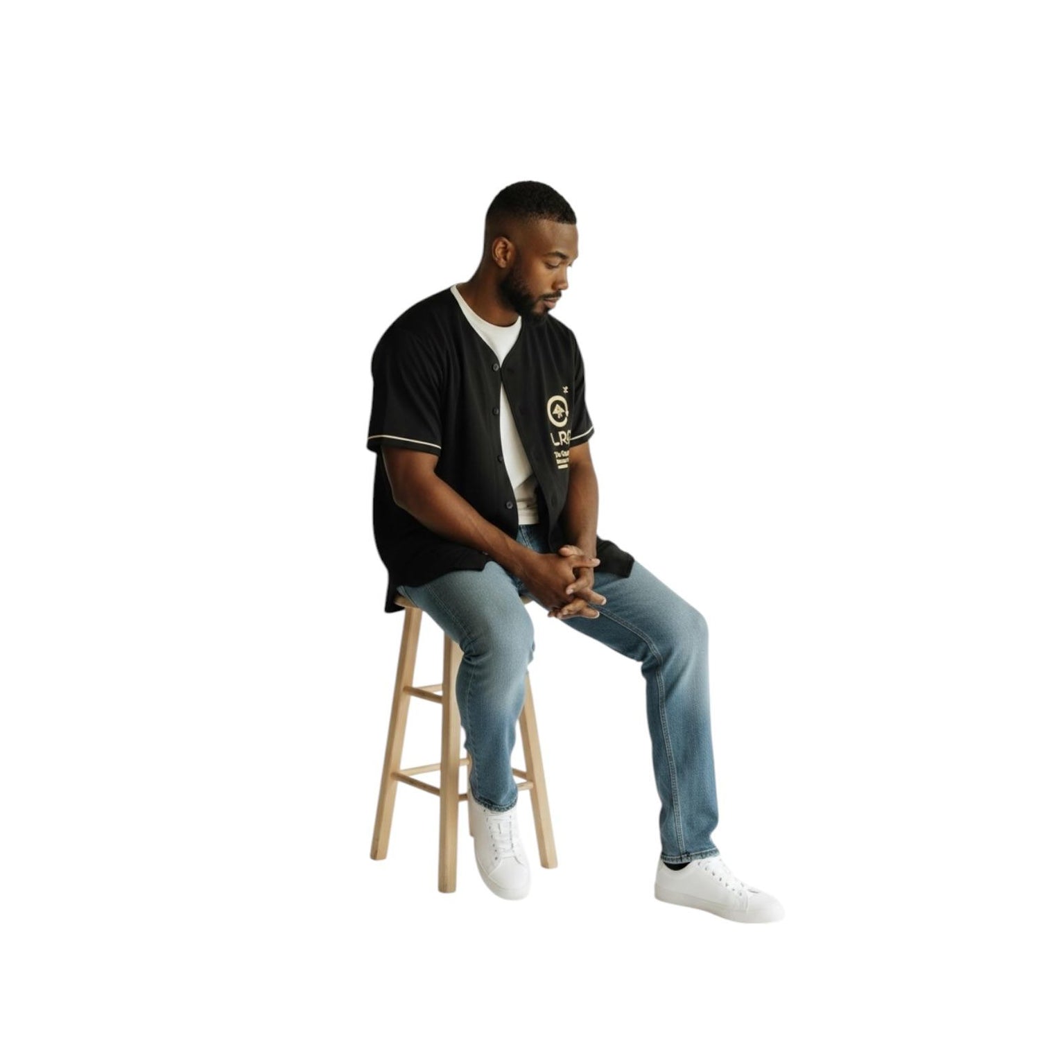DEEP L BASEBALL JERSEY - BLACK