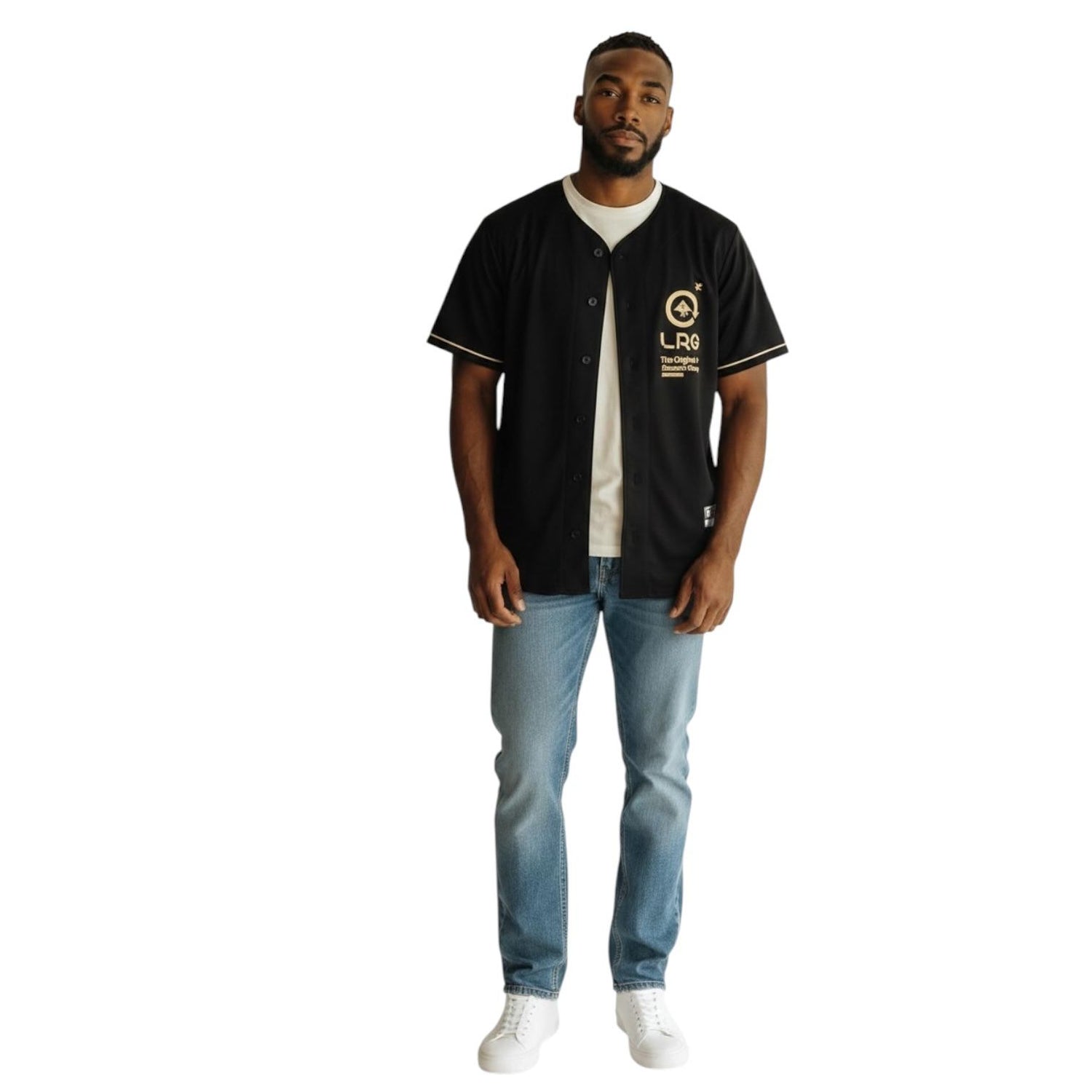 DEEP L BASEBALL JERSEY - BLACK