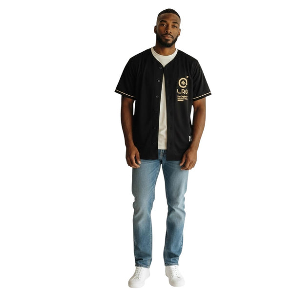 DEEP L BASEBALL JERSEY - BLACK