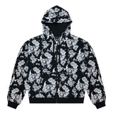SKULL UTOPIA ZIP SWEATSHIRT - BLACK