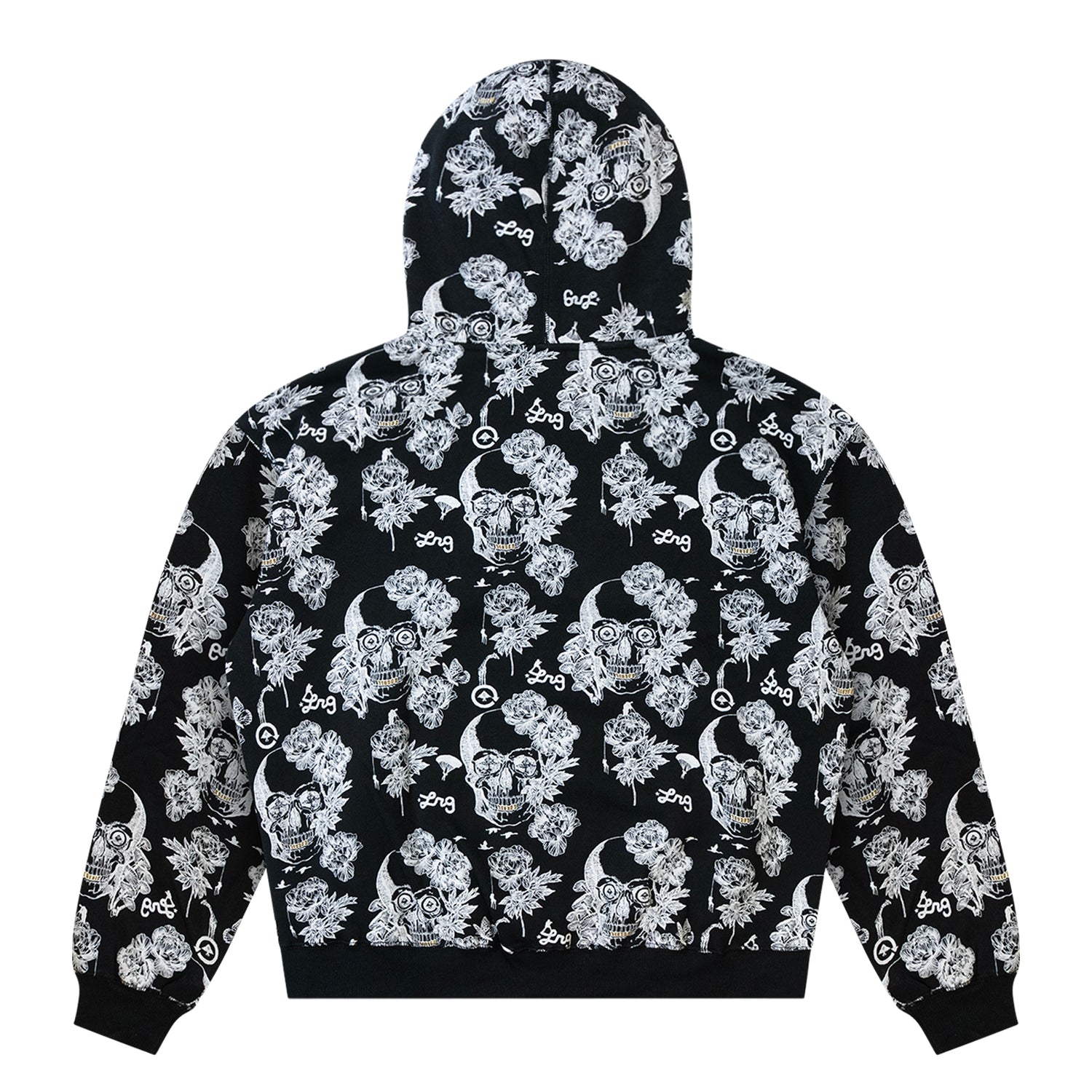 SKULL UTOPIA ZIP SWEATSHIRT - BLACK
