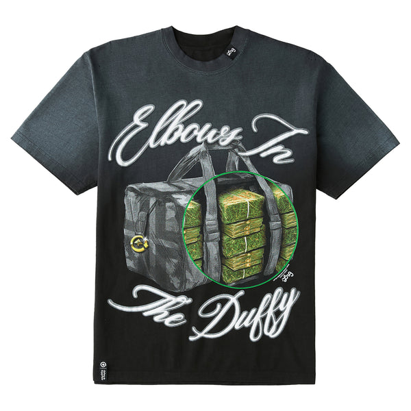 ELBOWS IN THE DUFFY TEE - BLACK