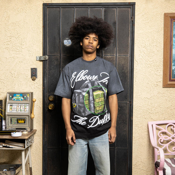 ELBOWS IN THE DUFFY TEE - BLACK