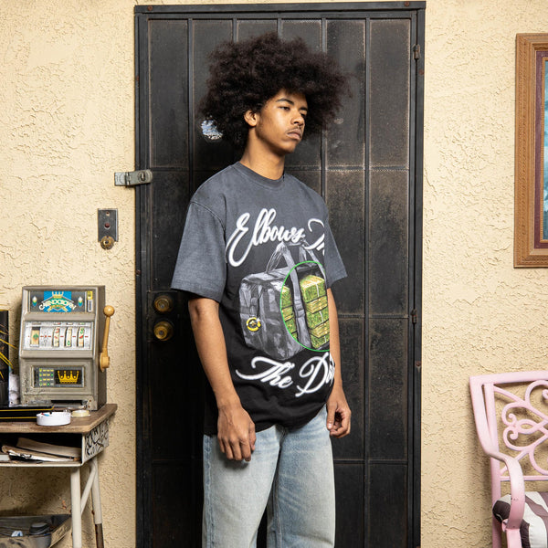 ELBOWS IN THE DUFFY TEE - BLACK