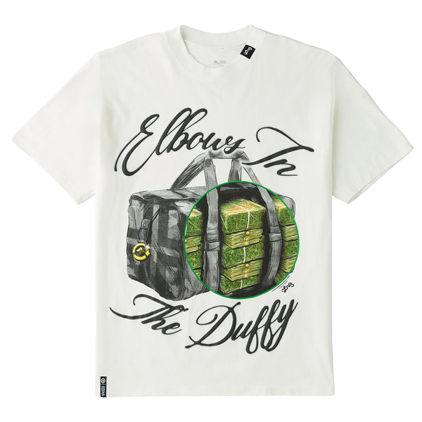 ELBOWS IN THE DUFFY TEE - WHITE