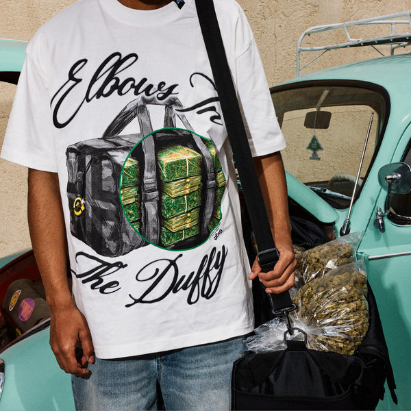 ELBOWS IN THE DUFFY TEE - WHITE