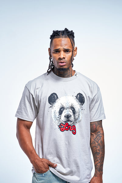 PANDA LOGIC TEE - SILVER