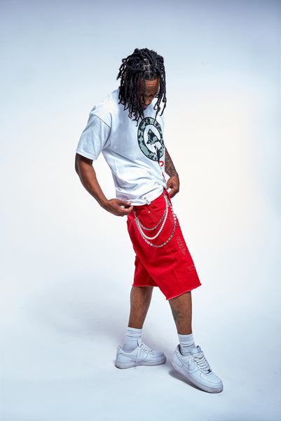 REAPER DENIM SHORTS - RED