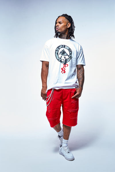 REAPER DENIM SHORTS - RED