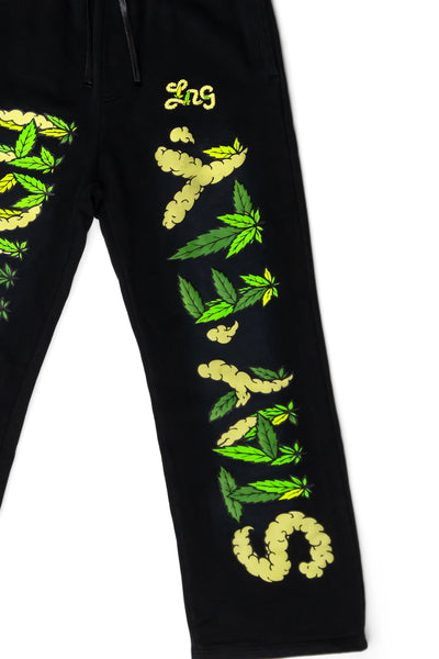 HUSTLE THESE TREES PANT - BLACK