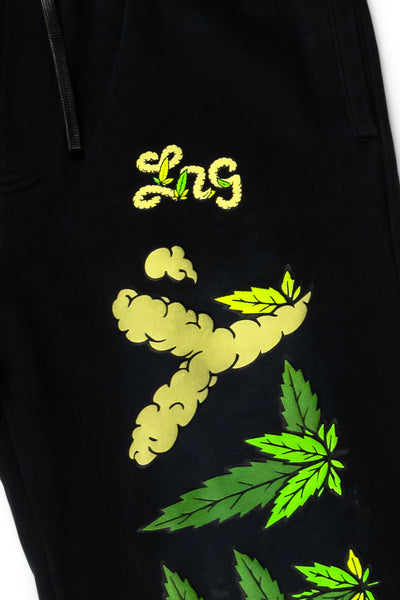 HUSTLE THESE TREES PANT - BLACK