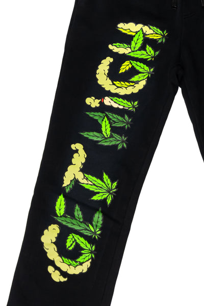 HUSTLE THESE TREES PANT - BLACK