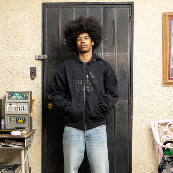 HUSTLE TREES LOGO ZIP HOODIE