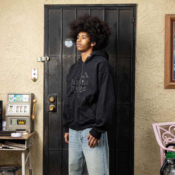 HUSTLE TREES LOGO ZIP HOODIE