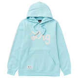 LIFTED SCRIPT PULLOVER HOODIE - LIGHT BLUE