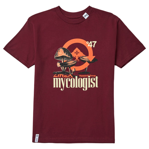 LIFTED MYCOLOGIST TEE - BURGUNDY