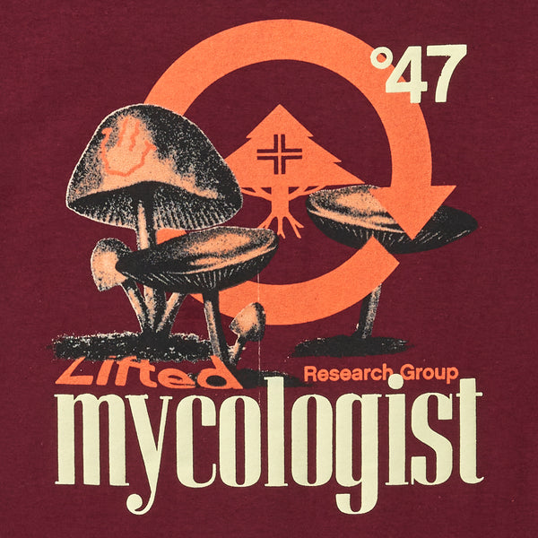 LIFTED MYCOLOGIST TEE - BURGUNDY