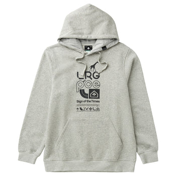 SLOGAN STACKED ICONS PULLOVER HOODIE - GREY HEATHER