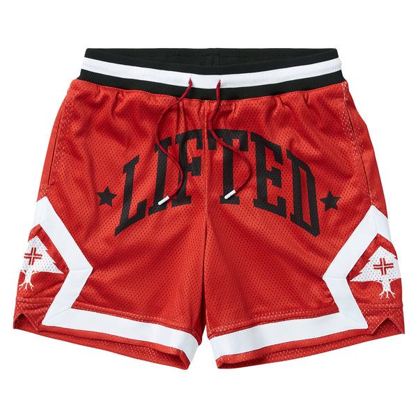 RESOLUTIONARY LIFTED MESH SHORTS - RED