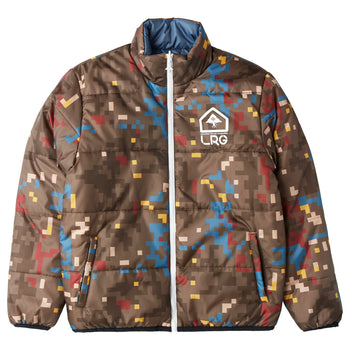 DESERT PIXEL REVERSIBLE PUFFER JACKET - BISON