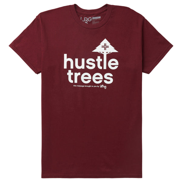 HUSTLE TREES TEE - BURGUNDY