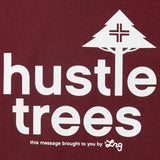 HUSTLE TREES TEE - BURGUNDY
