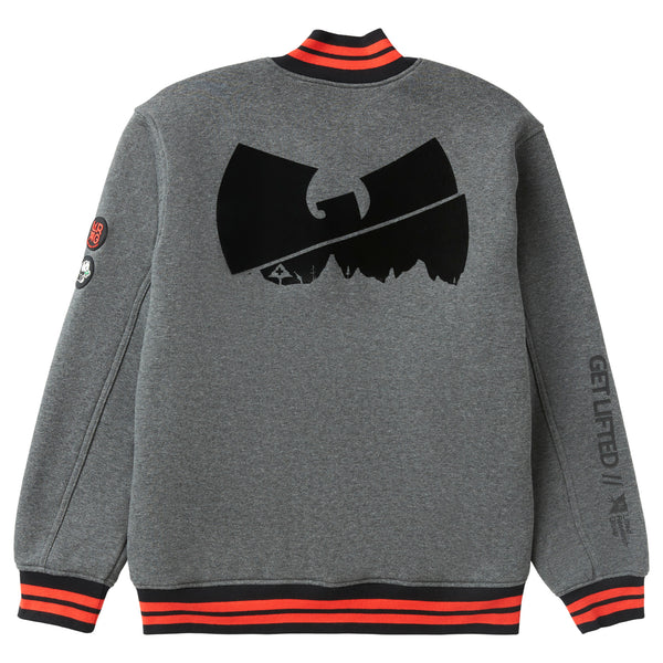 WU TANG X LRG GET LIFTED FLEECE BOMBER JACKET - CHARCOAL HEATHER