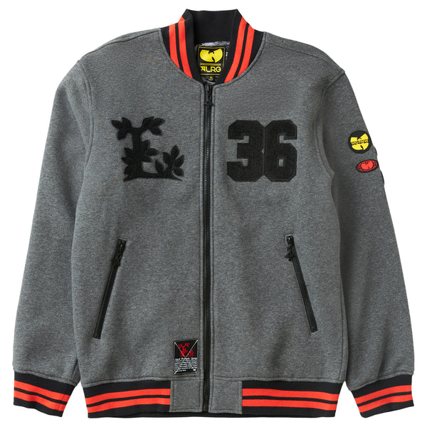 WU TANG X LRG GET LIFTED FLEECE BOMBER JACKET - CHARCOAL HEATHER