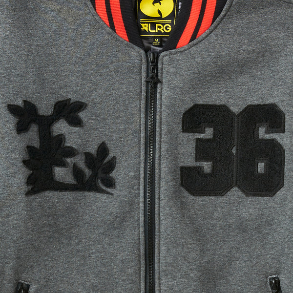 WU TANG X LRG GET LIFTED FLEECE BOMBER JACKET - CHARCOAL HEATHER