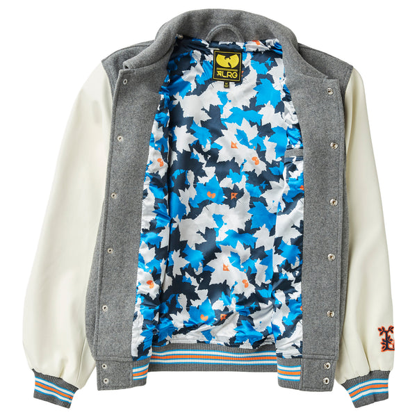 WU TANG X LRG CREAM VARSITY WOOL JACKET - HEATHER GREY
