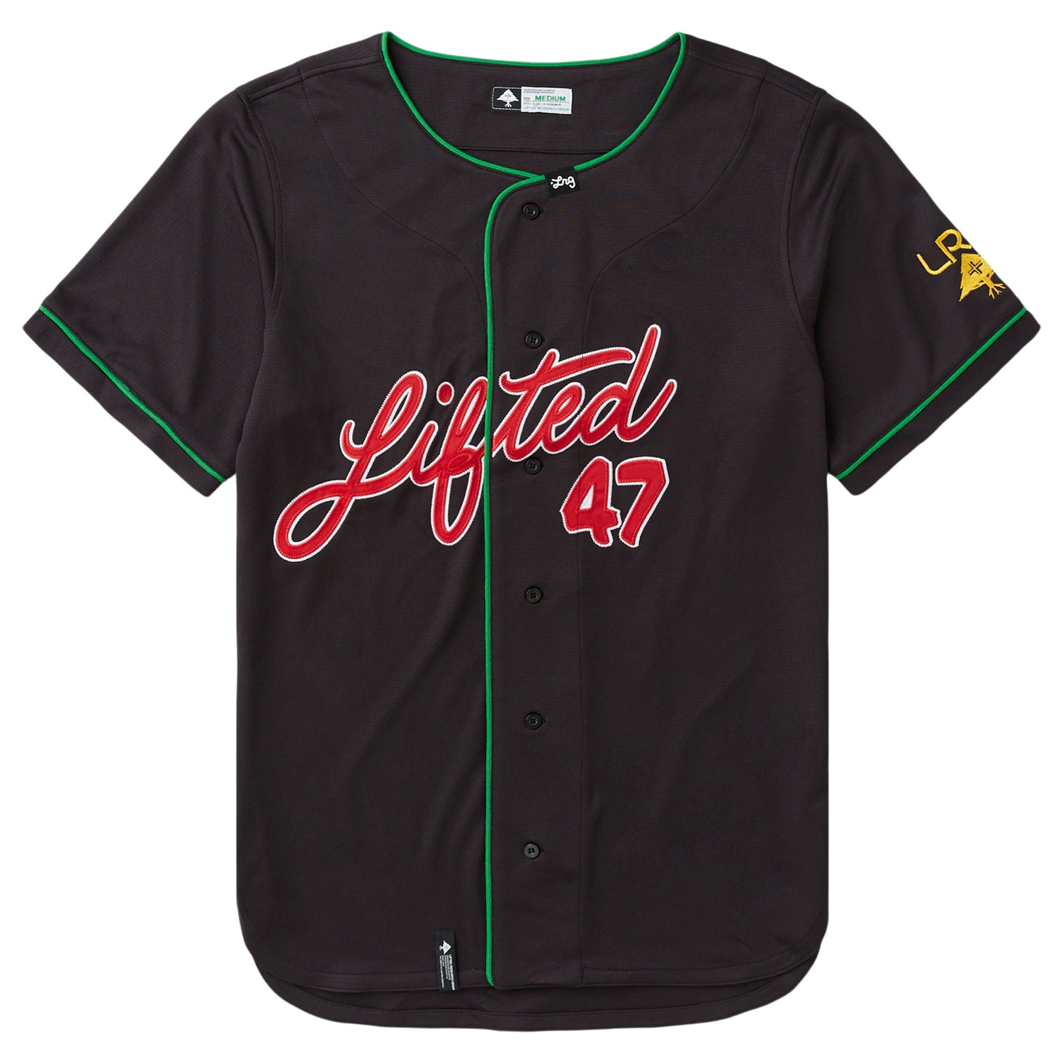 UPLIFTING 47 BASEBALL SHIRT - BLACK