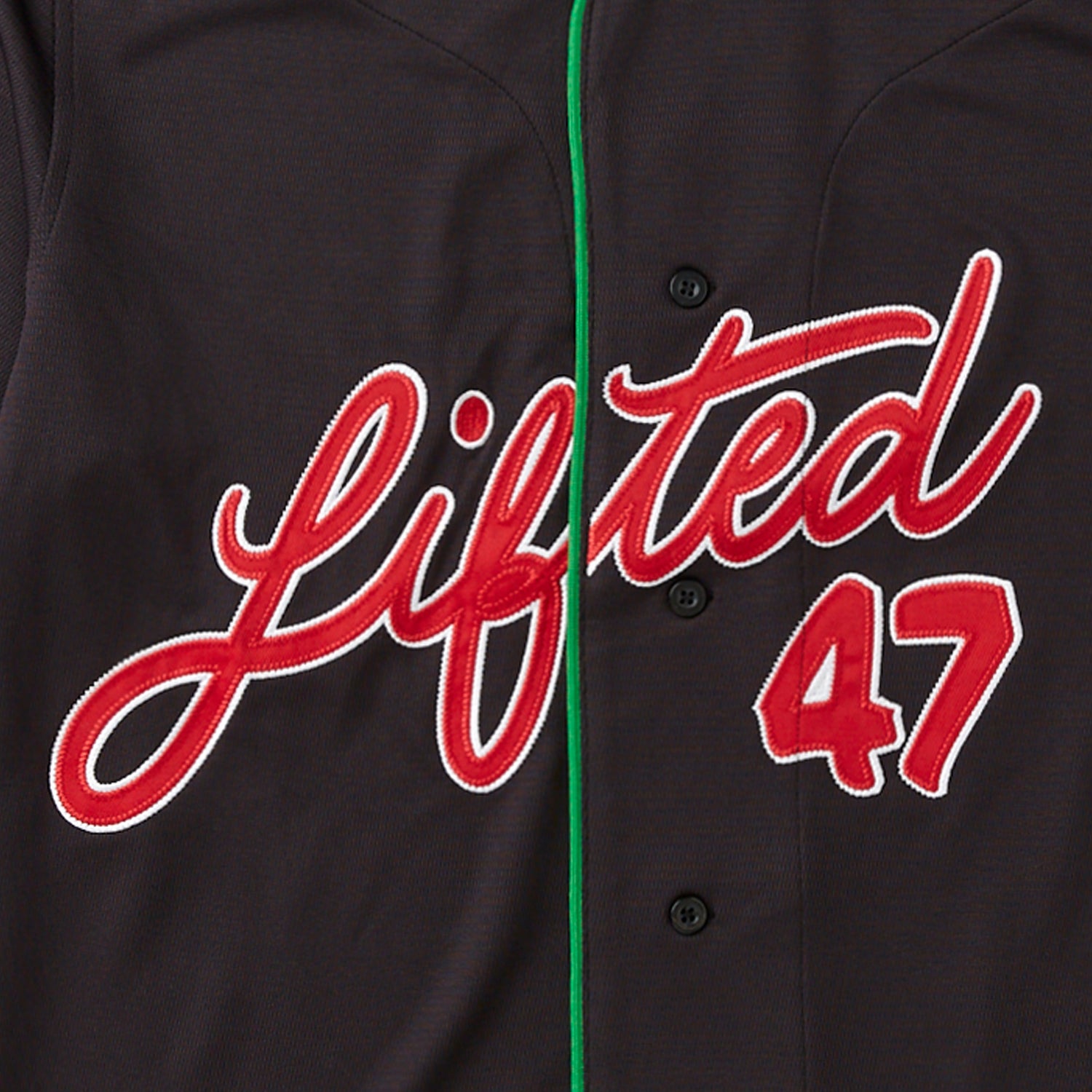 UPLIFTING 47 BASEBALL SHIRT - BLACK