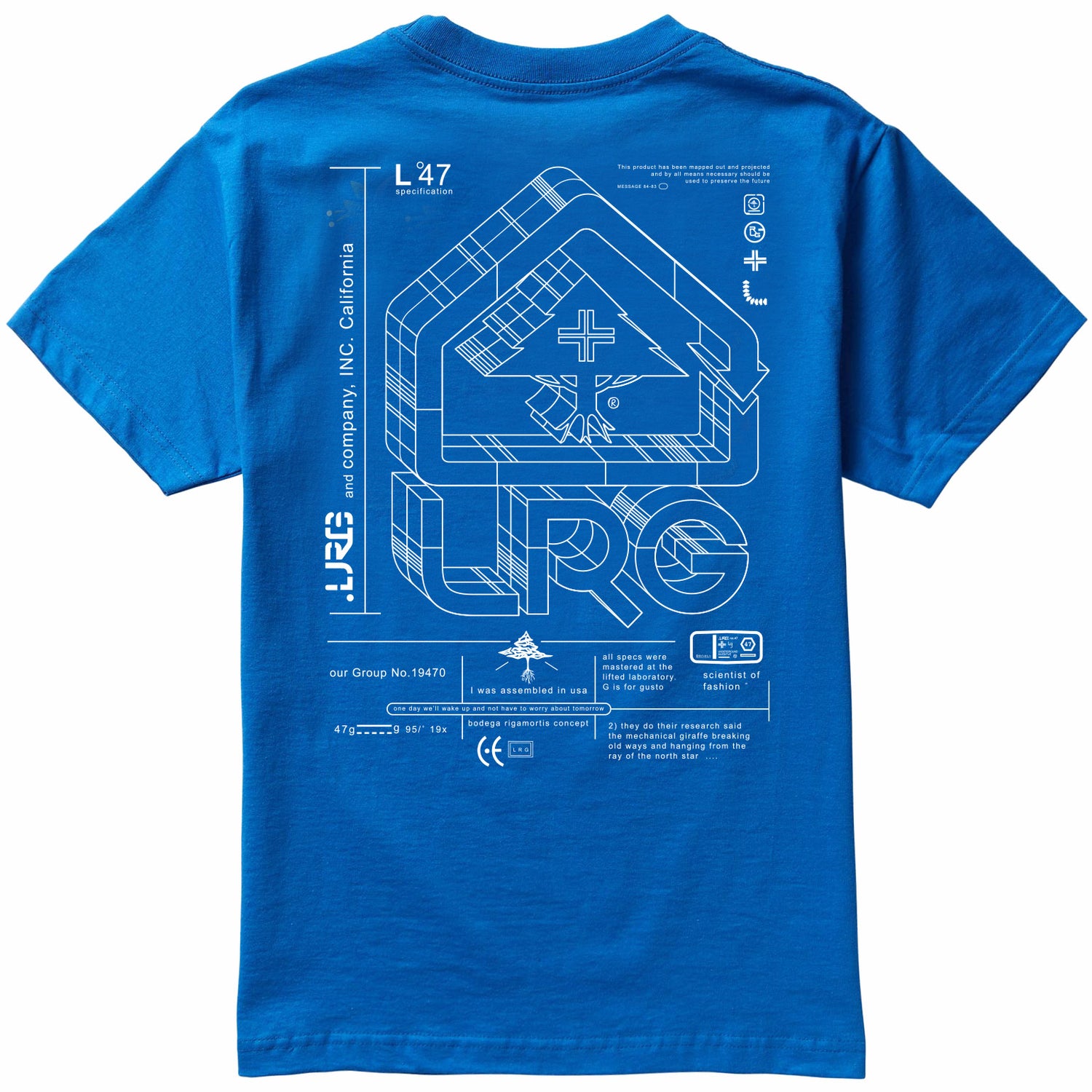 LIFTED BLUEPRINT TEE - ROYAL