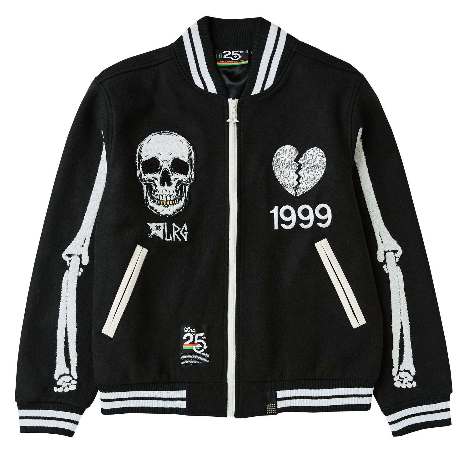 99 BONES VARSITY JACKET - BLACK