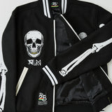 99 BONES VARSITY JACKET - BLACK