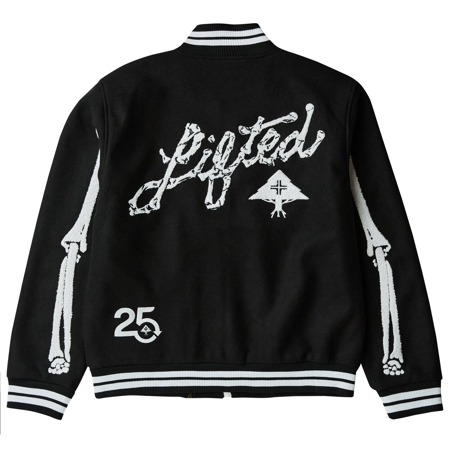 99 BONES VARSITY JACKET - BLACK